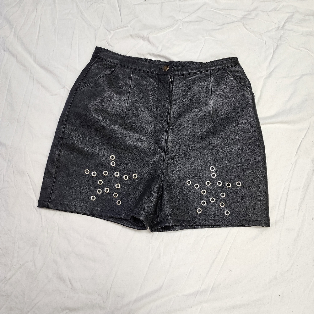Nasty Gal Studded Star Leather Shorts